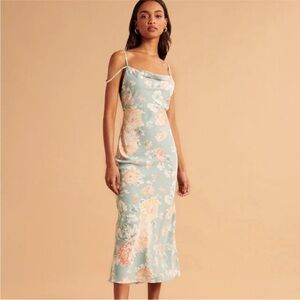 Abercrombie & Fitch Midi cowl neck Floral Dress
